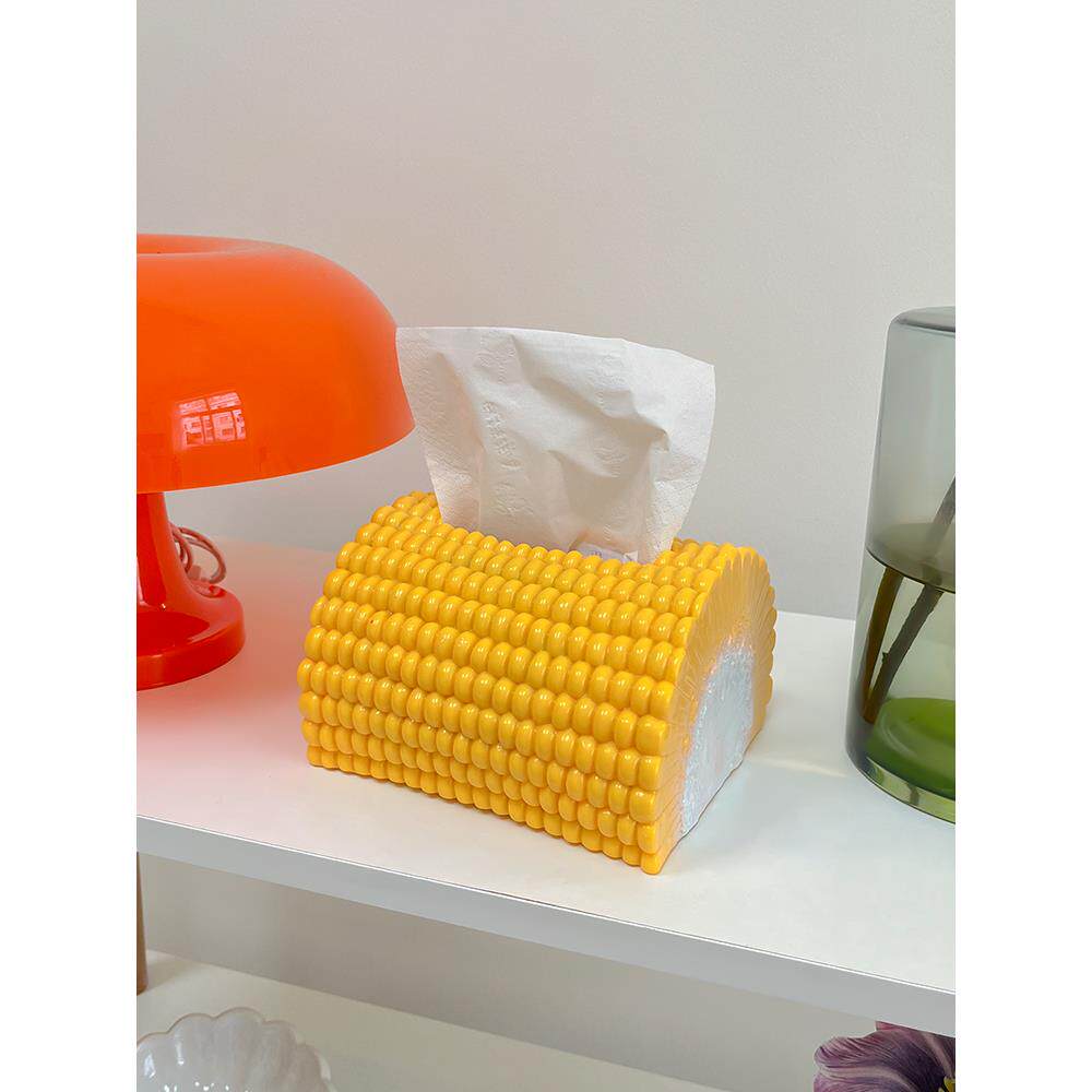 玉米纸巾盒摆件家居好物高级感小众客厅卧室房间改造抽纸盒装饰品