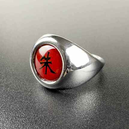 Naruto Cosplay Toy Uchiha Itachi Red Ring Akatsuki Organization Role-Playing Prop Ring Adjustable Anime Merchandise