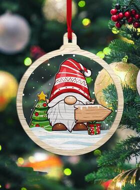 Personalized Santa Dwarf Wooden Plus Acrylic Double-layer Ho