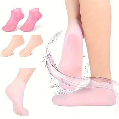 Silicone Moisturizing Foot Socks, 2 Pack, for Dry and