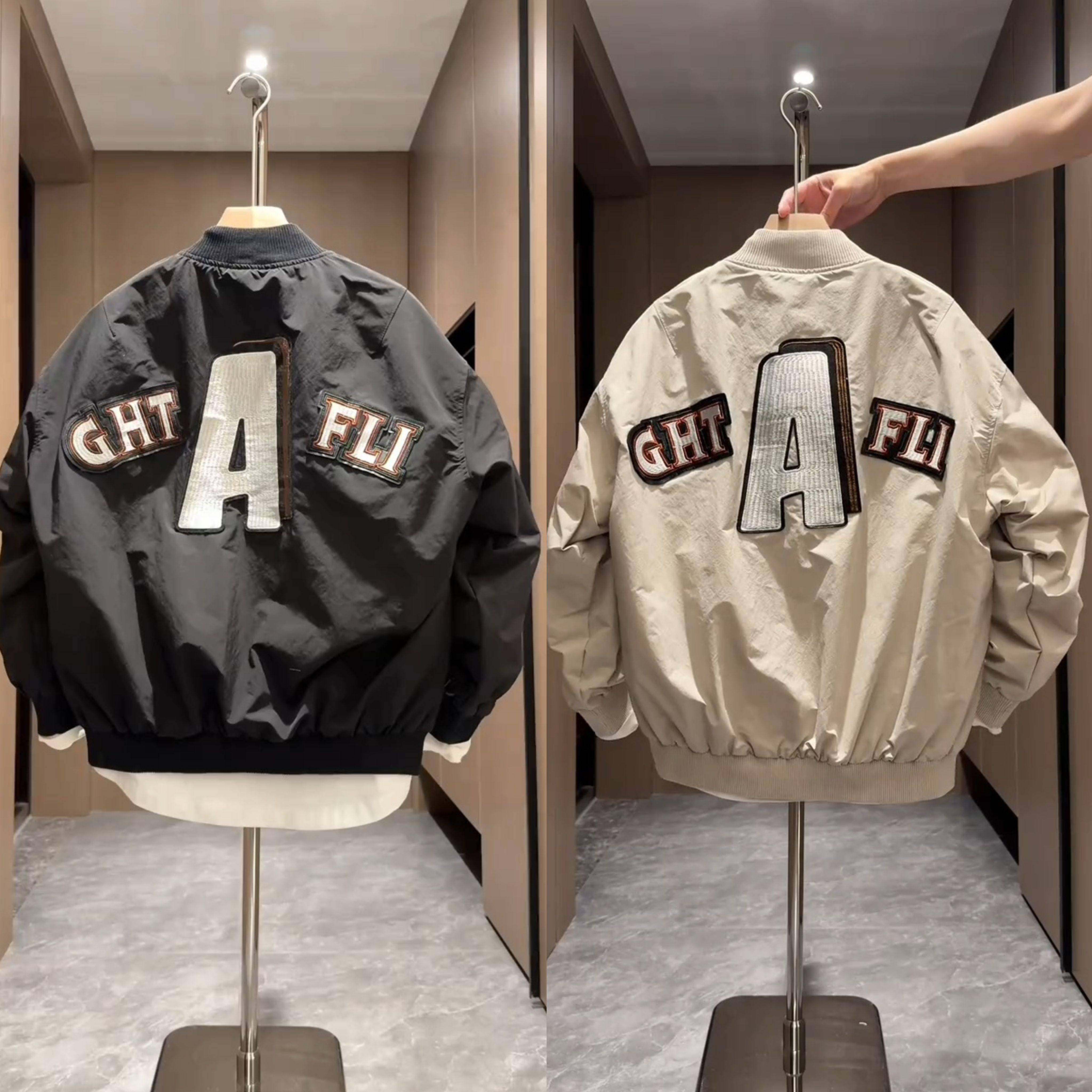 春季新款潮牌美式车标贴刺绣棒球服外套男士高档痞帅宽松飞行员夹