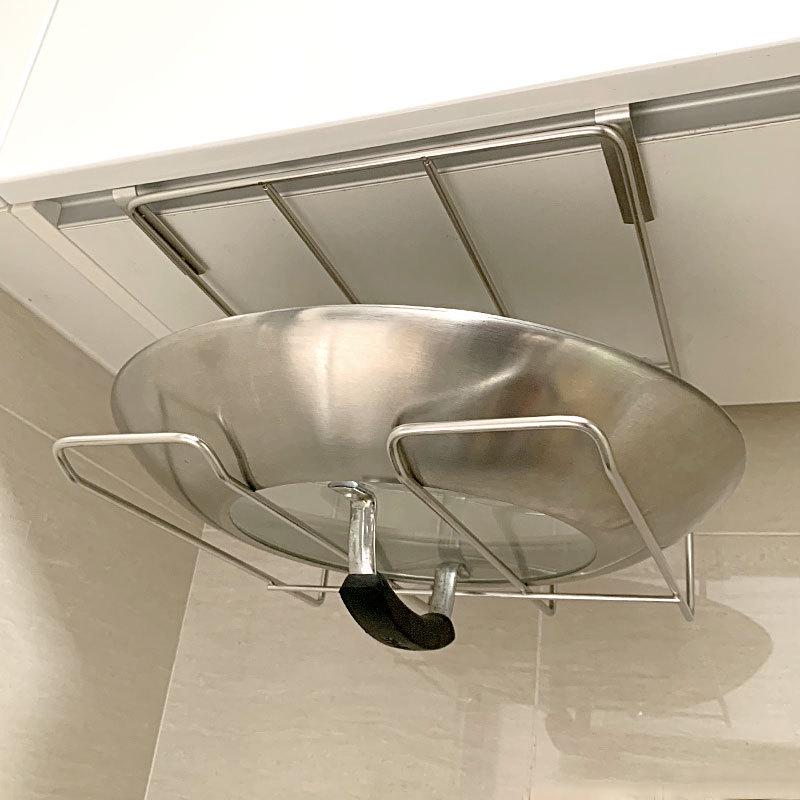 304不锈钢锅盖架厨房吊柜下悬挂放锅盖收纳橱柜下菜板置陵星
