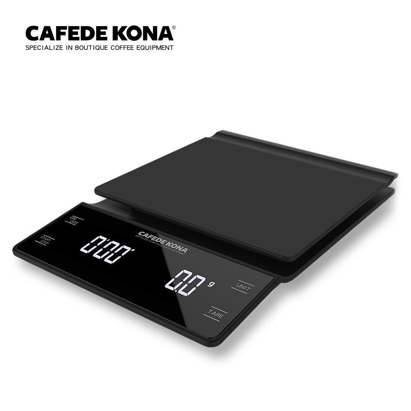 CAFEDE KONA手冲咖啡电子称 吧台 食品 称重 计时 LED显示 3000g