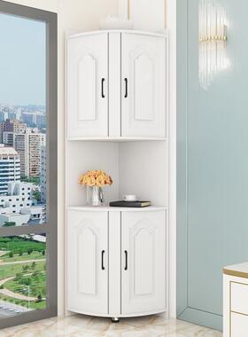 9C实木生态板客厅角柜置物44734架墙角落储室物柜三角形转卧角边