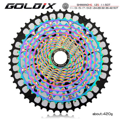 GOLDIX登山车自行车CNC轻量11 12速单盘改装一体成形炫彩飞轮HG