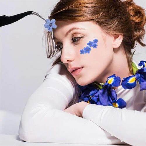 20PCs Blue Forget Me Not Flowers for DIY Art Craft Head