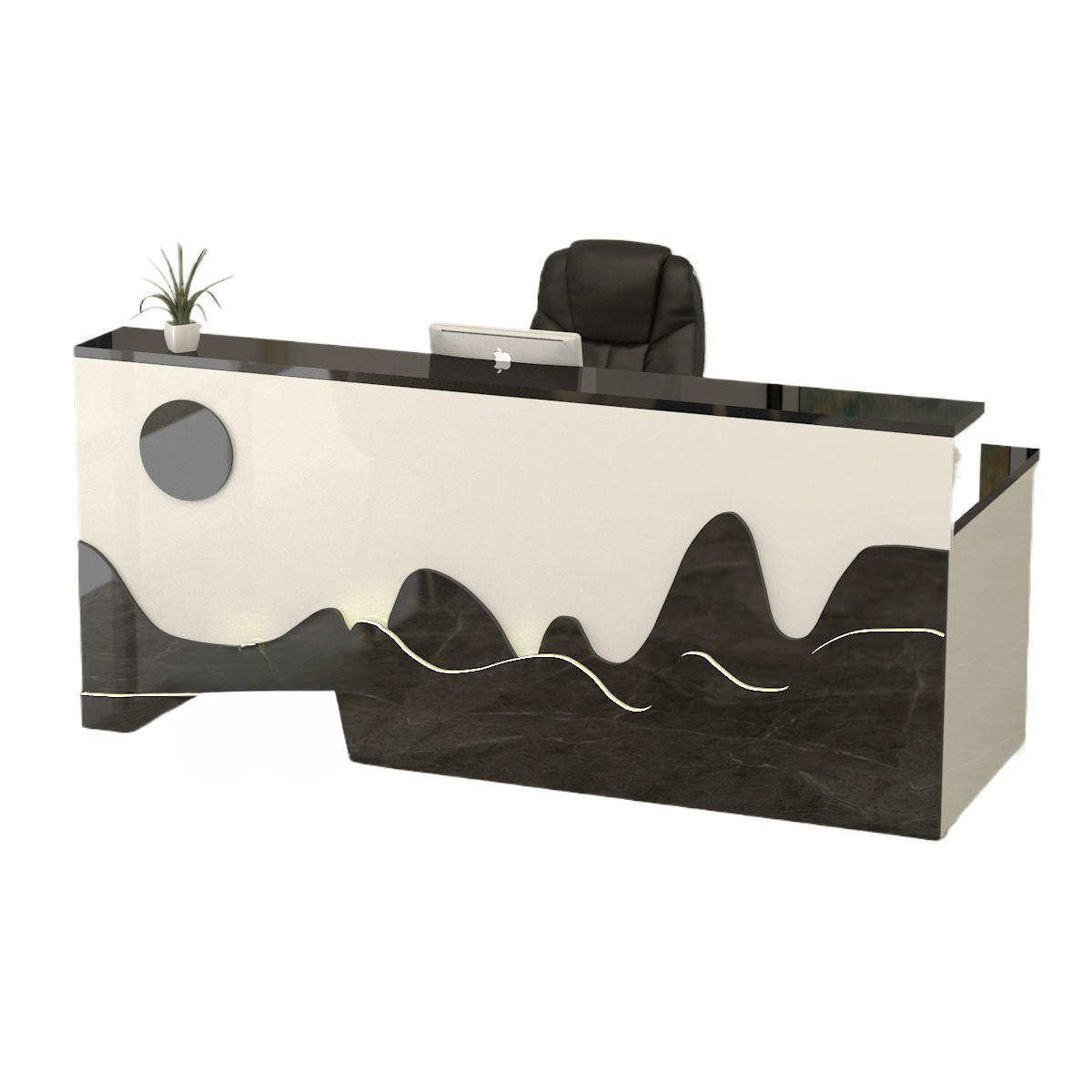 吧台桌收银台简约现代柜台商用店铺小型公司前台接待台服装店烤漆