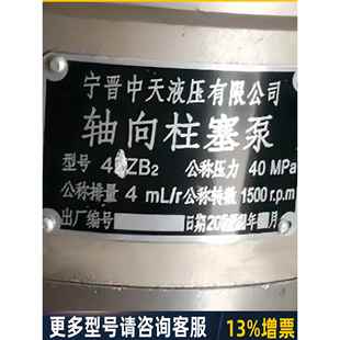 ZZB2 天津高 ZZB1 ZB1 宁晋中天液压轴向柱塞泵2.5 ZB2