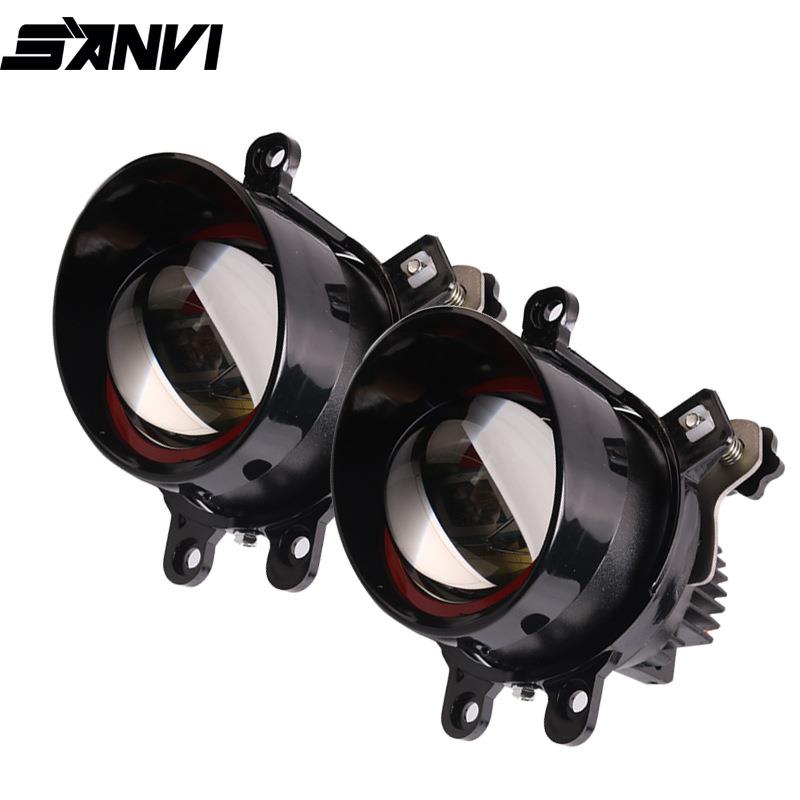 三为车灯SANVI 3寸LED雾灯双光透镜35W 6000K 3000K丰-田支架雾灯