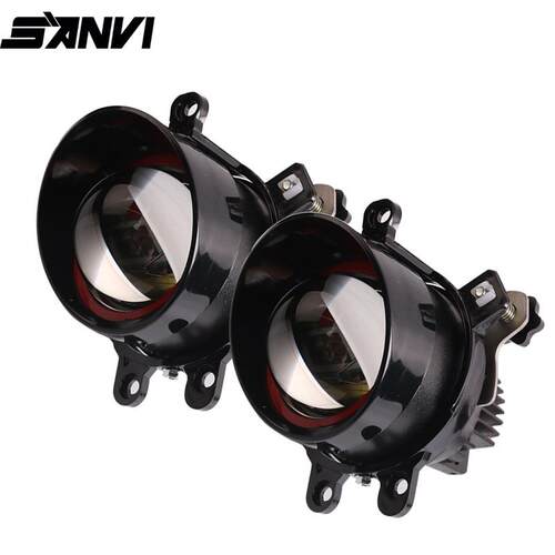 三为车灯SANVI 3寸LED雾灯双光透镜35W 6000K 3000K丰-田支架雾灯