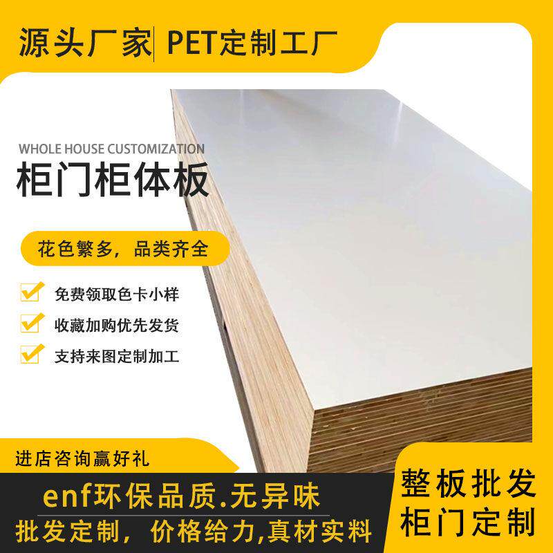 千年舟PET柜门柜体实木生态板整张多层板ENF欧松板颗粒板免漆板