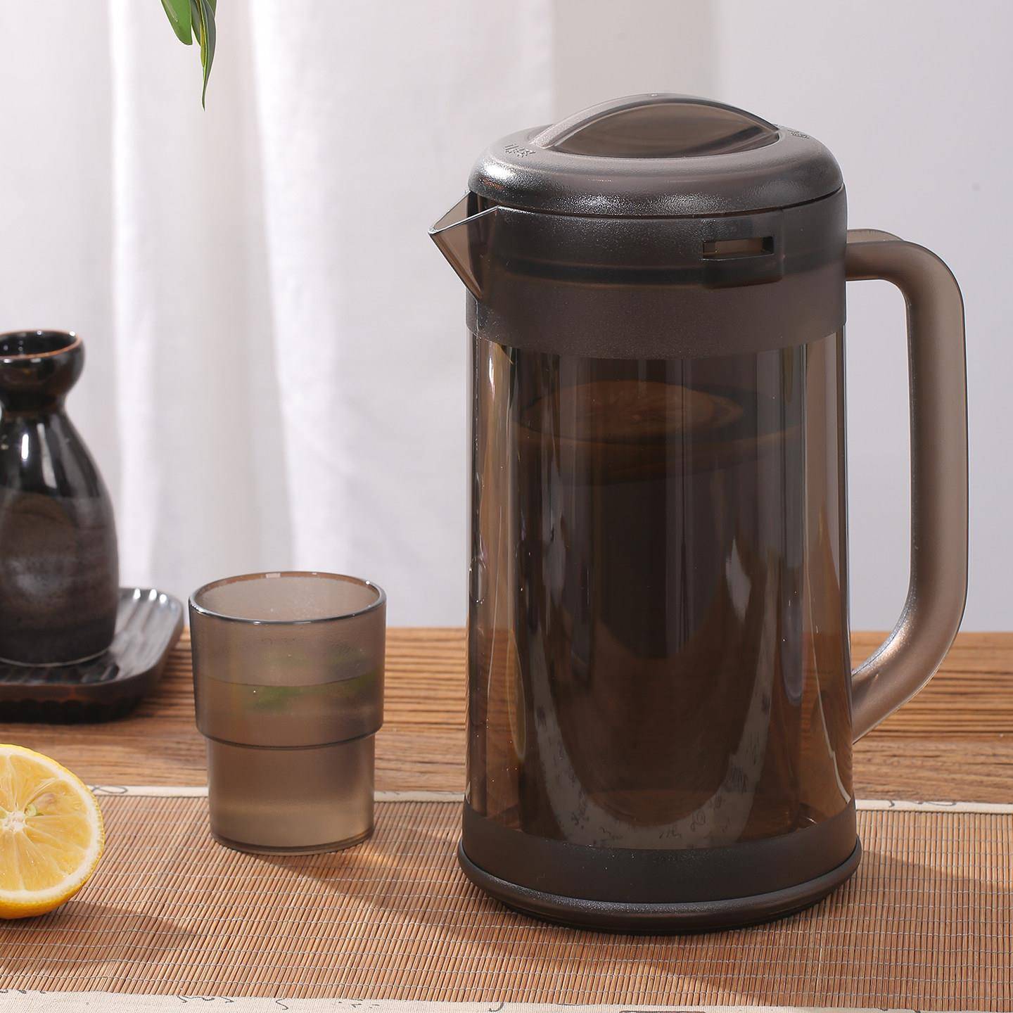 HAISUTO塑料凉冷水壶耐高温家用防烫耐摔茶壶日料餐厅双层1700ml