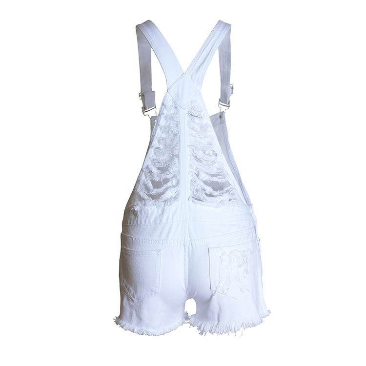 Womens White Jeans Loose Womens Overalls Ripped Bodysuit