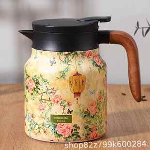 精美花纹316不锈钢焖茶壶国风家用大容量泡茶壶茶水分离保温壶