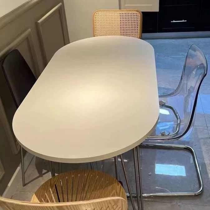 现代简约ins小户型餐桌家用长方形白色餐桌长桌极简椭圆形书桌