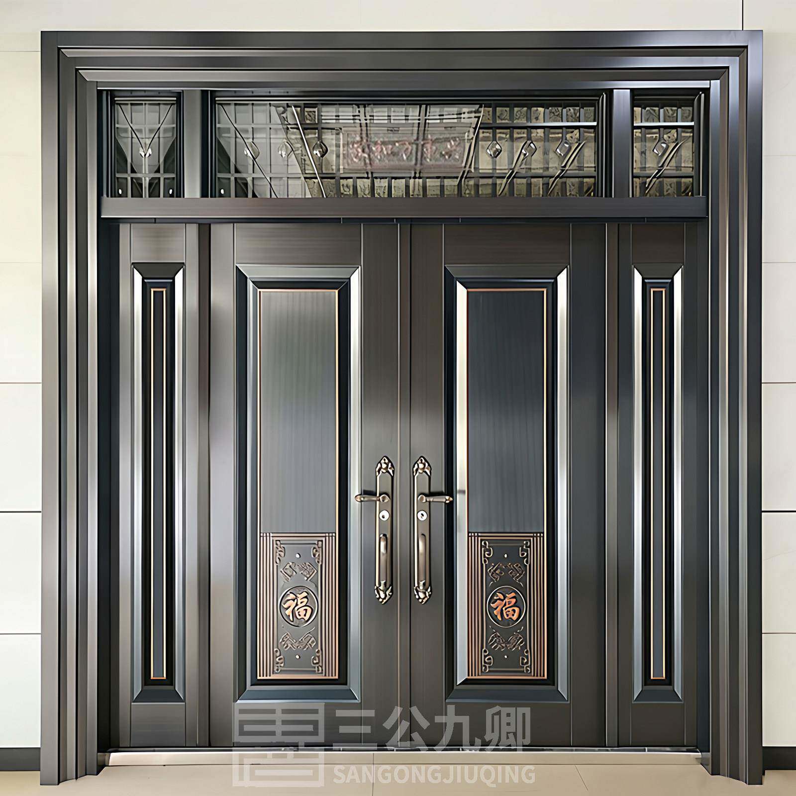 380不锈钢烤漆别墅大门农村自建房进户门客厅四开入户堂屋 防盗门