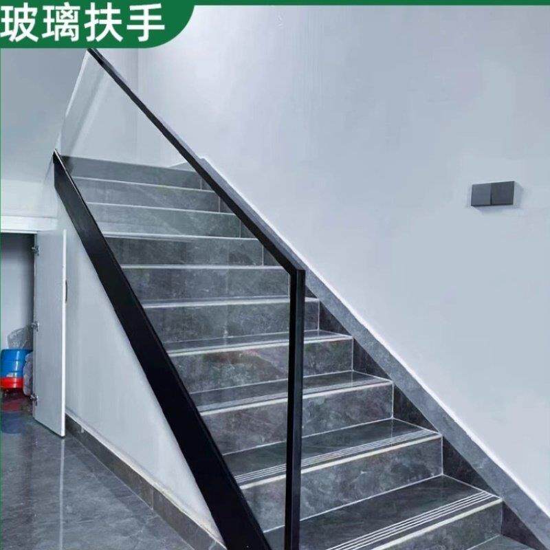 楼梯扶手立柱室内家用钢化玻璃栏杆农村自建房别墅极简不锈钢护栏