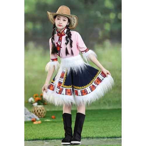 高档藏服、舞蹈表演服、、女性舞蹈服装儿童表演服、民族风暖格中