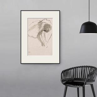 埃德加德加Degas简约素描舞蹈艺术装饰画沙发卧室书房壁画桌面画