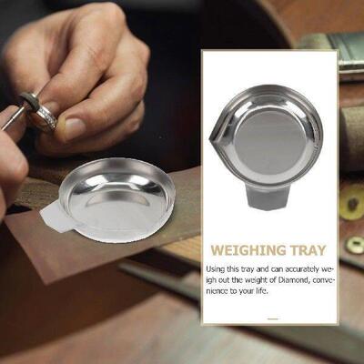 2 Pcs Stainless Steel Weighing Trays Rack Dish for Digital