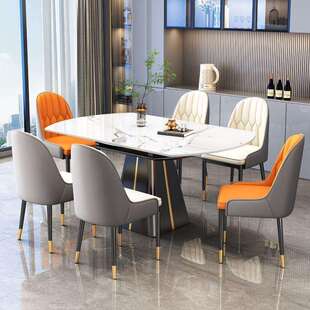 轻奢岩板餐桌可伸型缩家餐折叠桌用现代XUN简约桌小户方圆两用饭