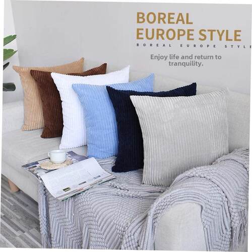 Nordic sofa pillow cushion cover corduroy striped pillowcase
