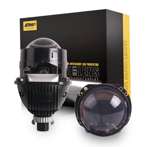 三为车灯SANVI 2.5寸LED双光透镜大灯47w6000k汽车透镜大灯前照灯
