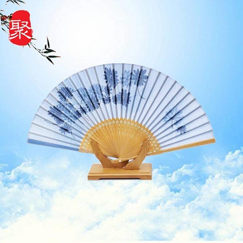 燃灯中式扇架扇托折扇团扇摆放落地展示架扇子底座实木可拆卸包邮