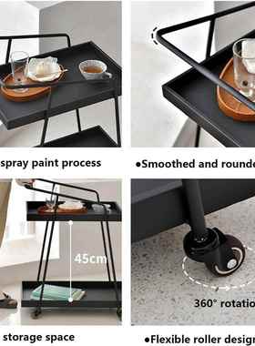 手动小推能车酒店用餐厅酒水车移动送餐车家多功茶水车简HY250709