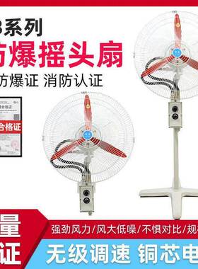 BTSFB-500工业防爆摇头扇600电风扇750牛角扇调速扇落地壁式220V