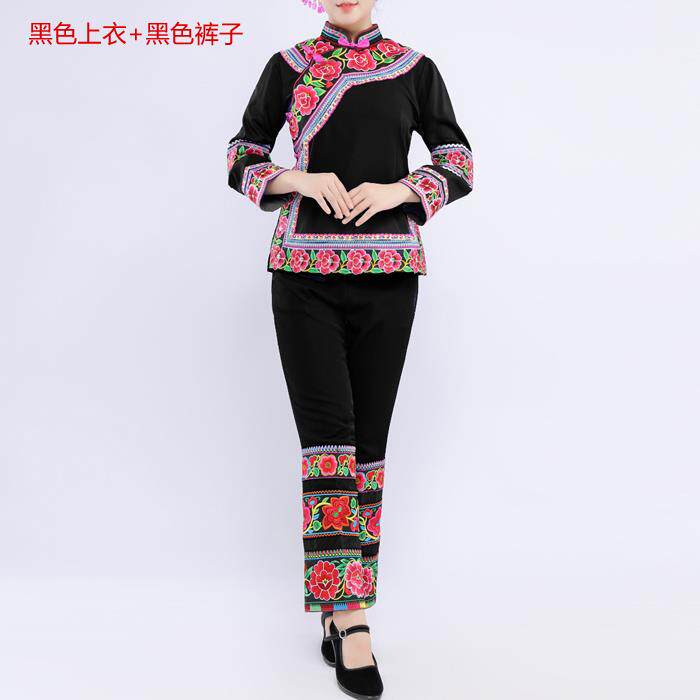 正品1昆明发双货 裤装色花峨山彝族演出服装云南少数绣民族侗族服