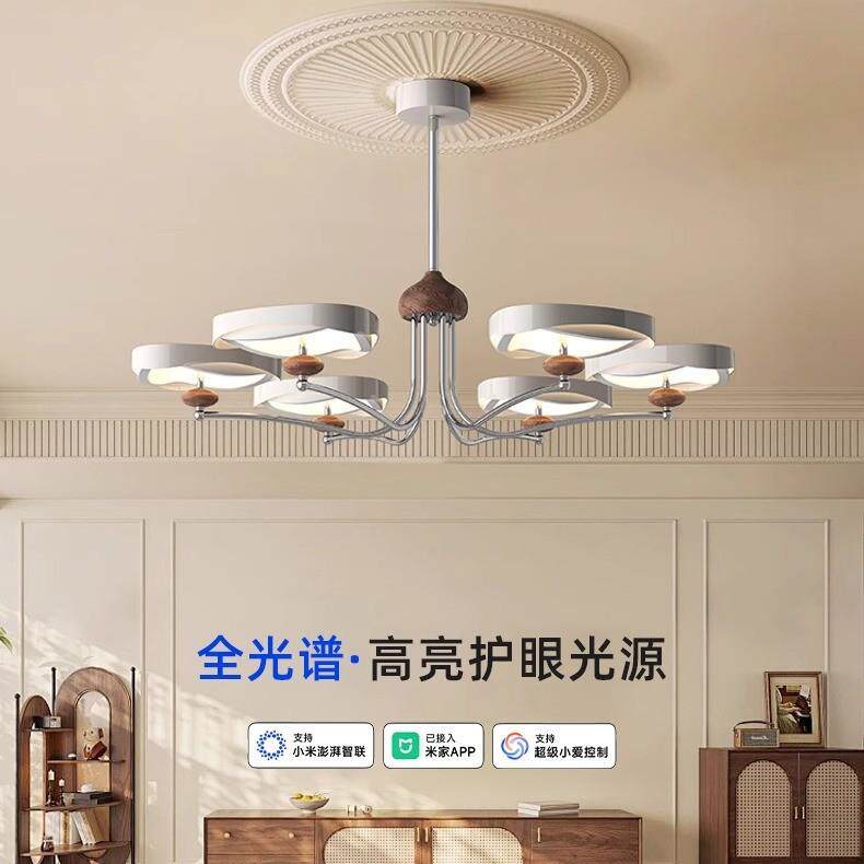 智能吊灯新款法式中古风LED超亮客厅卧室餐厅灯中山灯具