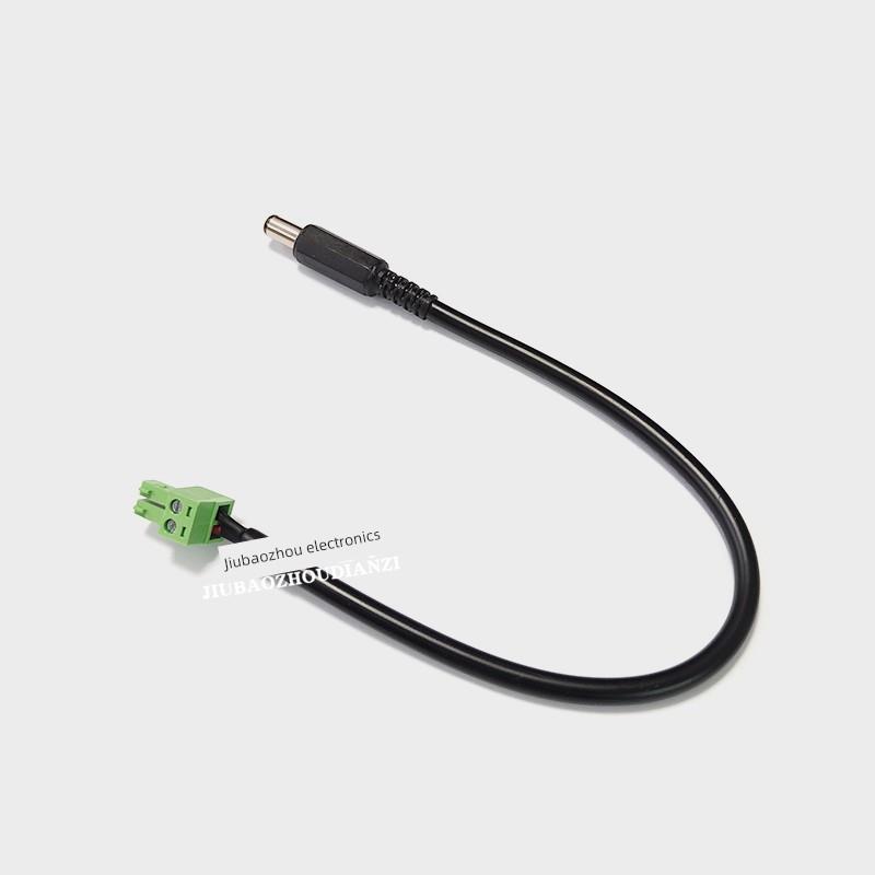 DC电源转接线DC005 5.5X2.1公头转3.81绿色端子DC24V连接线