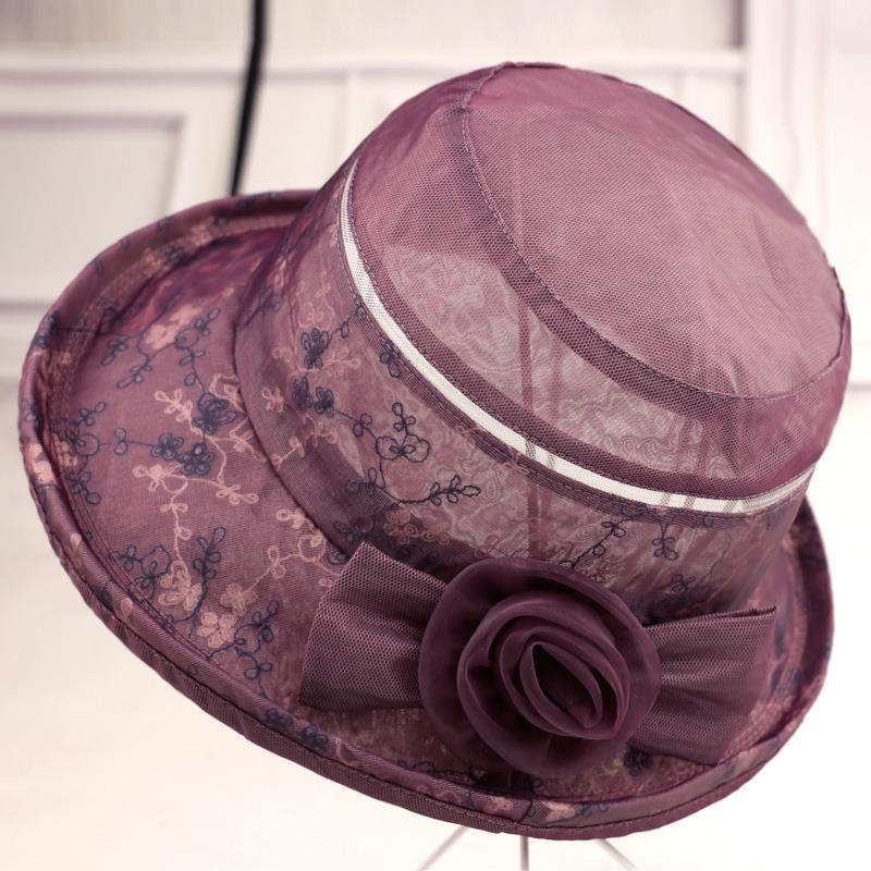 帽子女秋天盆帽中老年人奶奶卷边渔夫帽妈妈礼帽凉帽遮阳帽0817b