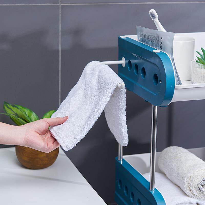 厨房收纳架多层落地置物架卫生间浴室专用加厚塑料小推车储物架子