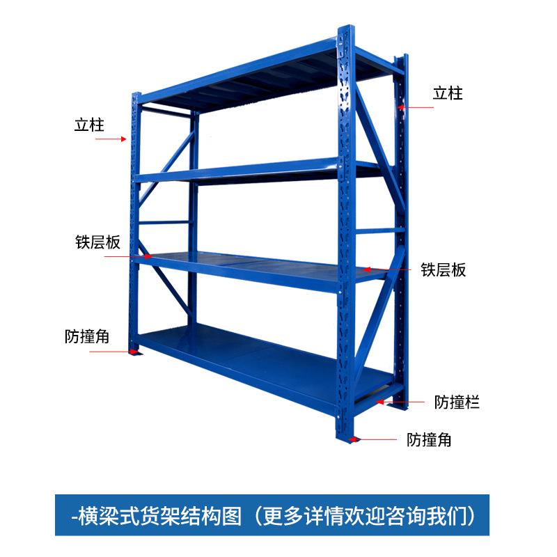 轻型货架储四层 房电商物展示架快递金煌驿站铁架中型库仓货架