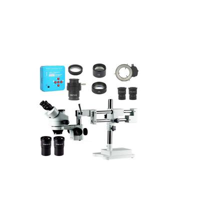 3.5X 7X 45X 90X双动臂支架变焦显微镜21MP相机显微镜