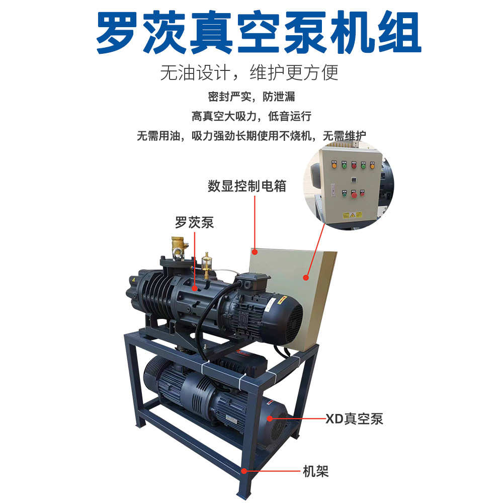 工厂定制覆膜专用XD系列罗茨旋片真空泵机组工业大功率系统气泵