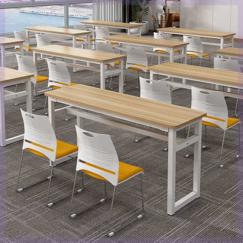 长条桌培训桌员工双人培训桌椅一体会议桌椅机构辅导班课桌椅