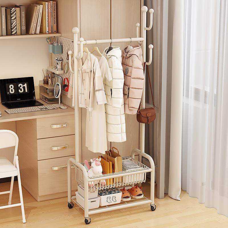 晾衣架落地家用可移动卧室内凉衣架阳台挂衣服架子客厅简易衣帽架