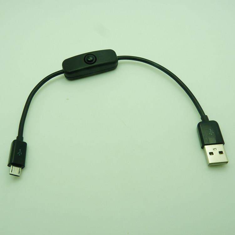 USB公转Micro公头开关带线行车记录仪线上开关延长数据充电USB线