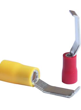 冷压端子紫铜片型端子LBV系列预绝缘端子凹片接线端子1.25-4.6