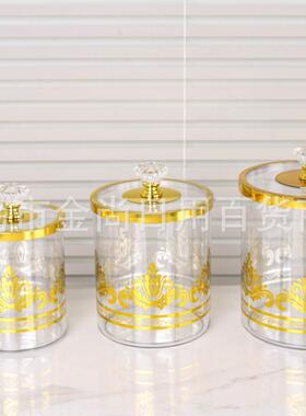 European-style transparent solid color plastic candy jar wit