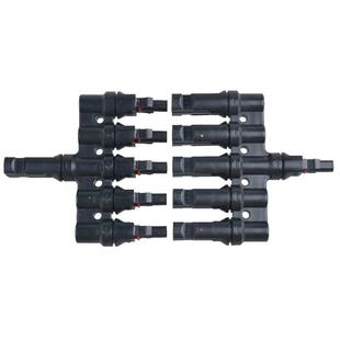 MC4光伏5T型六通连接器 MC4太阳能5转1电缆接头Branch Connector