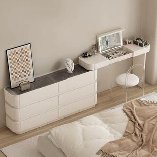 床尾梳台柜一体约现代收纳简卧室极窄妆63228柜奶油斗30cm书妆装
