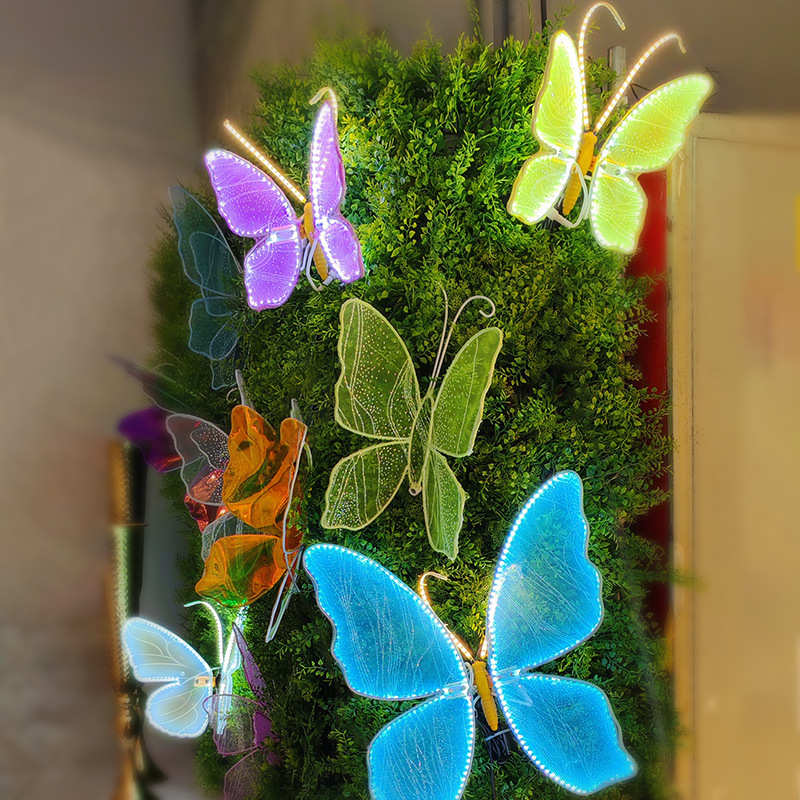 圣诞树婚礼布置道具发光蝴蝶主题酒店婚礼堂挂饰婚庆装饰铁艺挂件