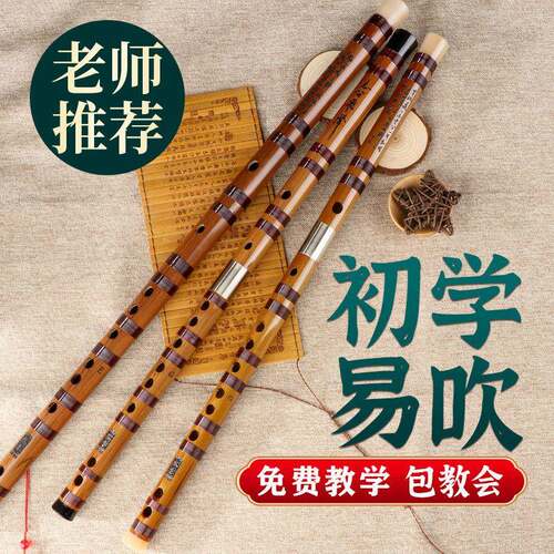 笛子高颜值古风乐器初学者入门苦竹横笛fe调小学生专用儿童竹笛