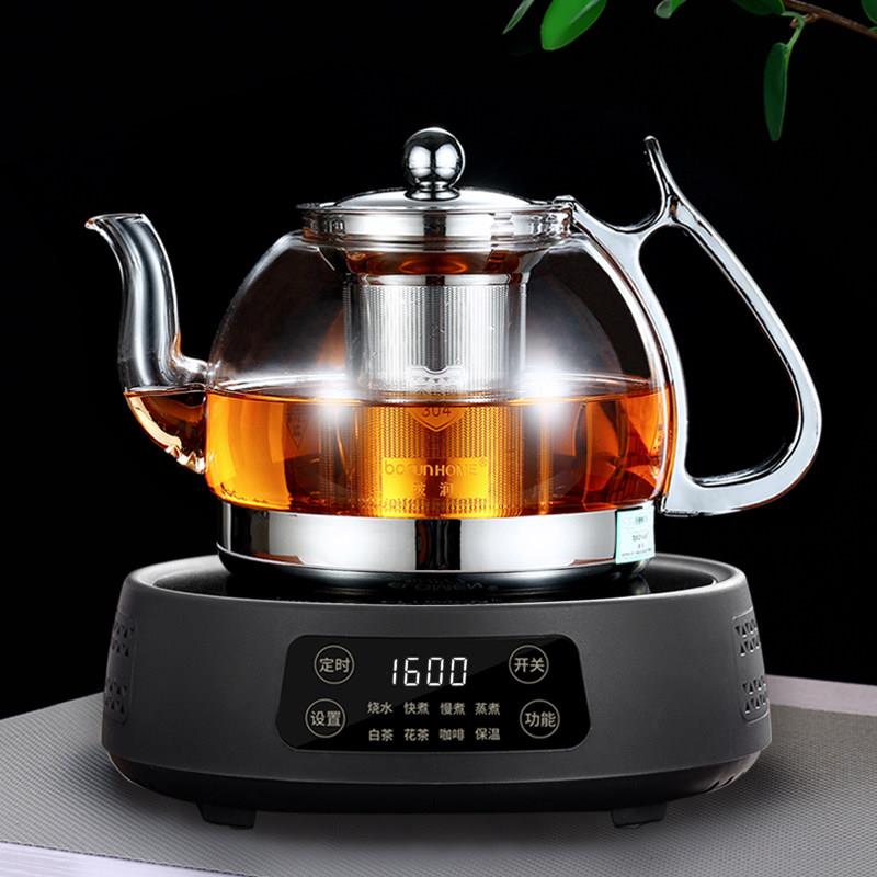 电磁炉煮茶器黑茶耐热玻璃茶壶过滤泡茶壶烧水壶黑晶炉煮茶壶套组