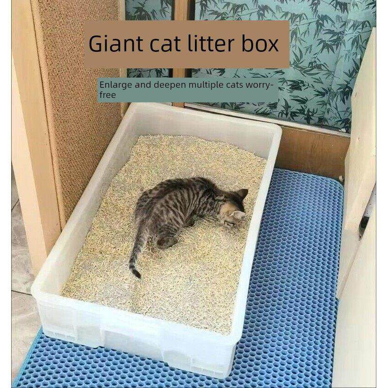 缅因州猫容器猫砂盒完全打开超大翻转箱巨型超大猫厕所