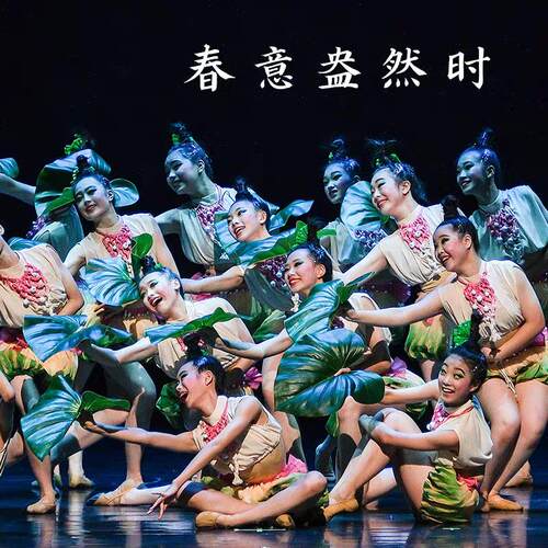 春意盎然时儿童演出服少儿舞蹈服第十三届小荷风采荷叶道具服装